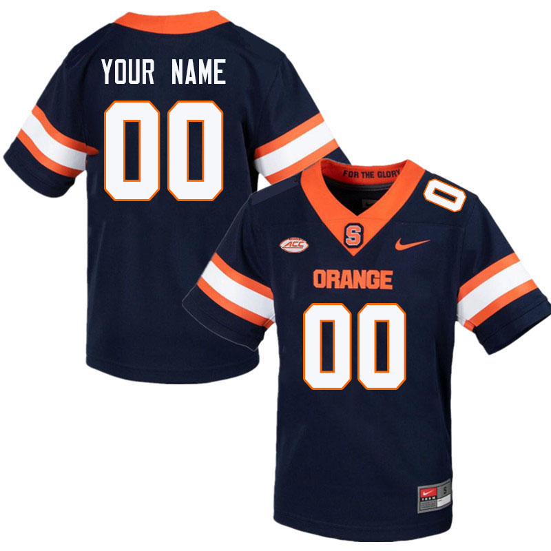 Custom Syracuse Orange Name And Number College Football Jersey Stitched-Navy - Click Image to Close